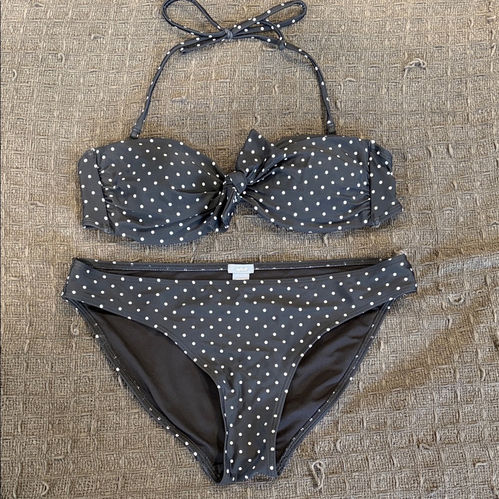 Aerie black/white Polka Dot Bikini